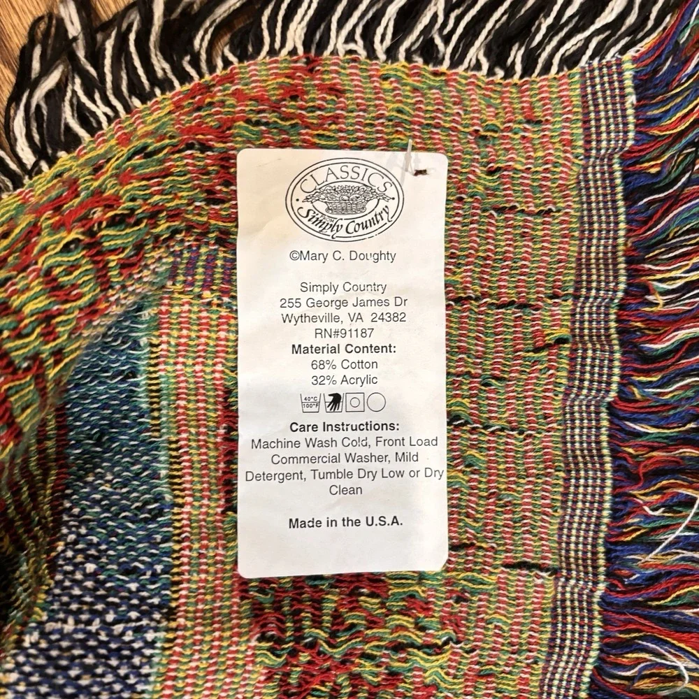 Simply Country Victorian Shoes Woven Tapestry Throw Blanket Afghan Fringe USA